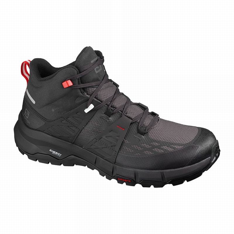 Salomon ODYSSEY MID GTX Zapatillas Trekking Hombre - Negras / Rojas - Colombia (81540-KQBH)